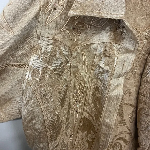 Flashback Tan Embroidered Jacket - Picture 2 of 5